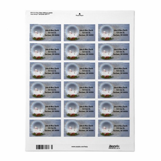 Sneeuwman in het sneeuwWereldbol Etiket (Full Sheet)