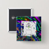 "Sneeuwman in levende kleur" (2") Button (Voorkant /achterkant)