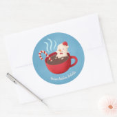 Sneeuwman in Red Cup Warm Wishes Kerst stickers (Envelop)