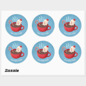 Sneeuwman in Red Cup Warm Wishes Kerst stickers (Vel)