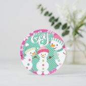 Sneeuwman Joy Winter Vakantie Feestdagenkaart (Staand voorkant)