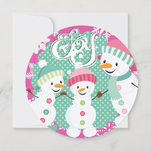 Sneeuwman Joy Winter Vakantie Feestdagenkaart (Voorkant)