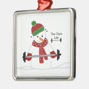 Sneeuwman keramische kerstversiering sportleven metalen ornament
