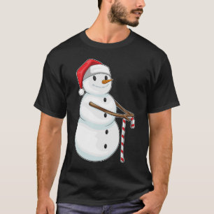 Sneeuwman Kerst Candy Cane T-shirt