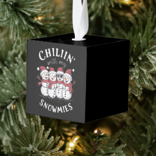 Sneeuwman Kerst Chillin Met Mijn Sneeuwmies Gift Kubus Ornament