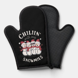 Sneeuwman Kerst Chillin Met Mijn Sneeuwmies Gift Ovenwant