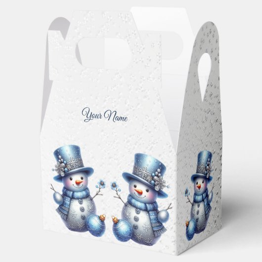 Sneeuwman Kerst Elegante Winter Feestdagen Bedankdoosjes (Geopend)