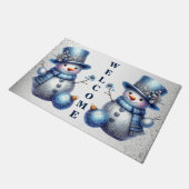 Sneeuwman Kerst Elegante Winter Feestdagen Deurmat (Schuin)