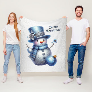 Sneeuwman Kerst Elegante Winter Vakantie Fleece Deken