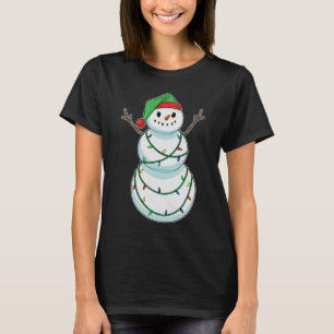 Sneeuwman Kerst Fairy lichten T-shirt