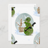 sneeuwman - kerst feestdagenkaart (Voorkant / Achterkant)