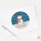 Sneeuwman Kerst Gepersonaliseerde Sticker (Envelop)
