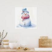 Sneeuwman Kerst Poster (Keuken)