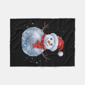 Sneeuwman Kerst Retro Santa Hat Disco Ball Match Fleece Deken (Voorkant (Horizontaal))