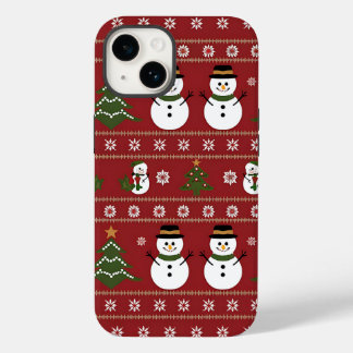 Sneeuwman Kerst T-shirt Vakantie Winter Trui Stijl Case-Mate iPhone 14 Hoesje