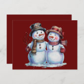 Sneeuwman Kerst Vakantie Briefkaart (Voorkant / Achterkant)