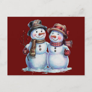 Sneeuwman Kerst Vakantie Briefkaart