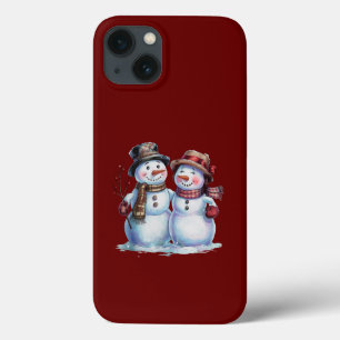 Sneeuwman Kerst Vakantie iPhone 13 Hoesje