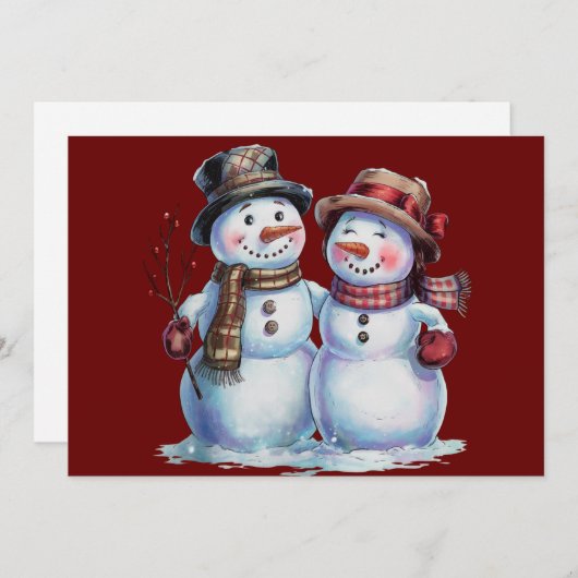 Sneeuwman Kerst Vakantie Feestdagenkaart (Voorkant / Achterkant)