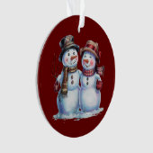 Sneeuwman Kerst Vakantie Ornament (voorkant)