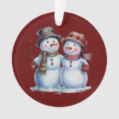 Sneeuwman Kerst Vakantie Ornament (voorkant)