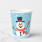 Sneeuwman Kerst Vakantie Party Paper cup Papieren Bekers (Achterkant)