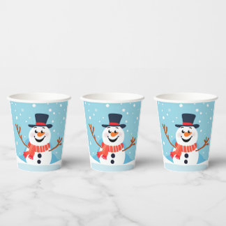 Sneeuwman Kerst Vakantie Party Paper cup Papieren Bekers