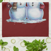 Sneeuwman Kerst Vakantie Theedoek (Gevouwen)