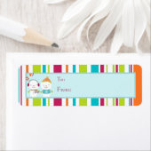 Sneeuwman kerstcadeaulabel Label (Insitu)