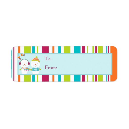 Sneeuwman kerstcadeaulabel Label (Voorkant)