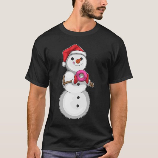 Sneeuwman Kerstdonut T-shirt (Voorkant)