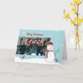 Sneeuwman Kerstkaart Voor Ouders Kerstkaart Kaart (Gele Bloem)