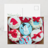 sneeuwman kerstkoekjes feestdagenkaart (Voorkant / Achterkant)