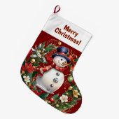  sneeuwman kerstkous grote kerstsok (Voorkant (Hangend))