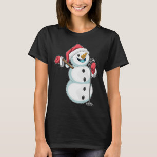 Sneeuwman Kerstman Zanger T-shirt