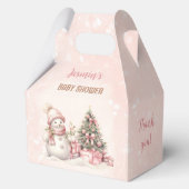 Sneeuwman Kerstmeisje Baby shower Medium Bedankdoosjes (Voorkant)