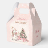 Sneeuwman Kerstmeisje Baby shower Medium Bedankdoosjes (Achterkant)