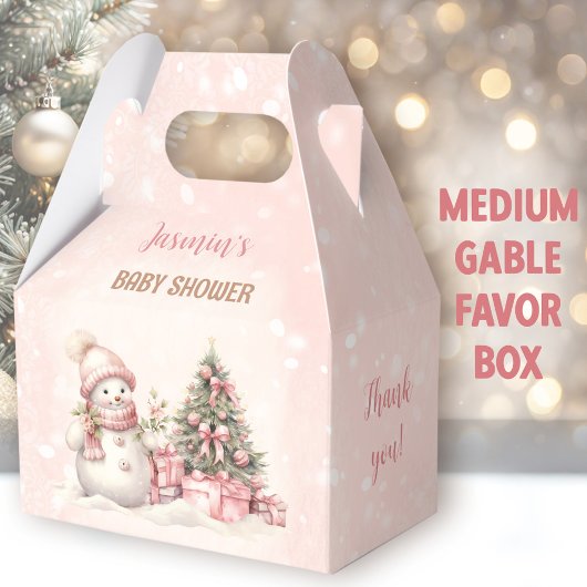 Sneeuwman Kerstmeisje Baby shower Medium Bedankdoosjes
