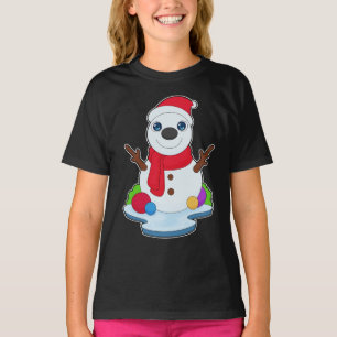 Sneeuwman Kerstmis Kerstman hoed T-shirt