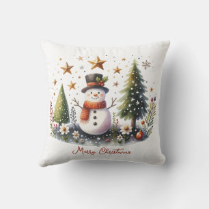 Sneeuwman Kerstmis Kussen