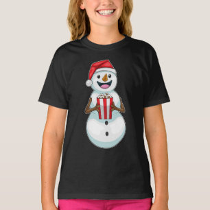 Sneeuwman Kerstmis Popcorn T-shirt