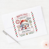 Sneeuwman Kerstmis Speciale bezorging van Sant Vierkante Sticker (Envelop)
