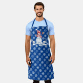 Sneeuwman Kerstmis Vakantie Leuke Gift Oma Mam Schort (Gedragen)