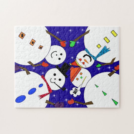 Sneeuwman Kerstmis Winter Puzzel (Horizontaal)
