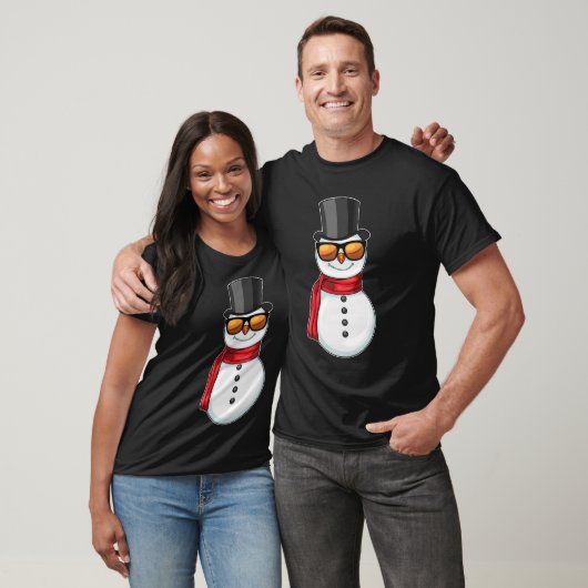 Sneeuwman Kerstmis Zonnebril T-shirt (Unisex)