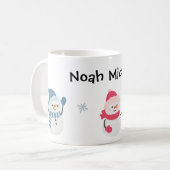 Sneeuwman Kind Kerst Gepersonaliseerde Mok (Voorkant links)
