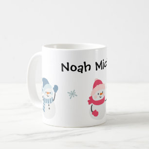 Sneeuwman Kind Kerst Gepersonaliseerde Mok