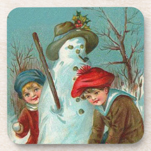 Sneeuwman Kinderen Snow Holly Onderzetter