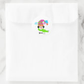Sneeuwman Klassieke Ronde Sticker (Tas)