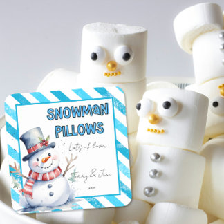 Sneeuwman Kussens Kerstcadeau Label ondeugende elf